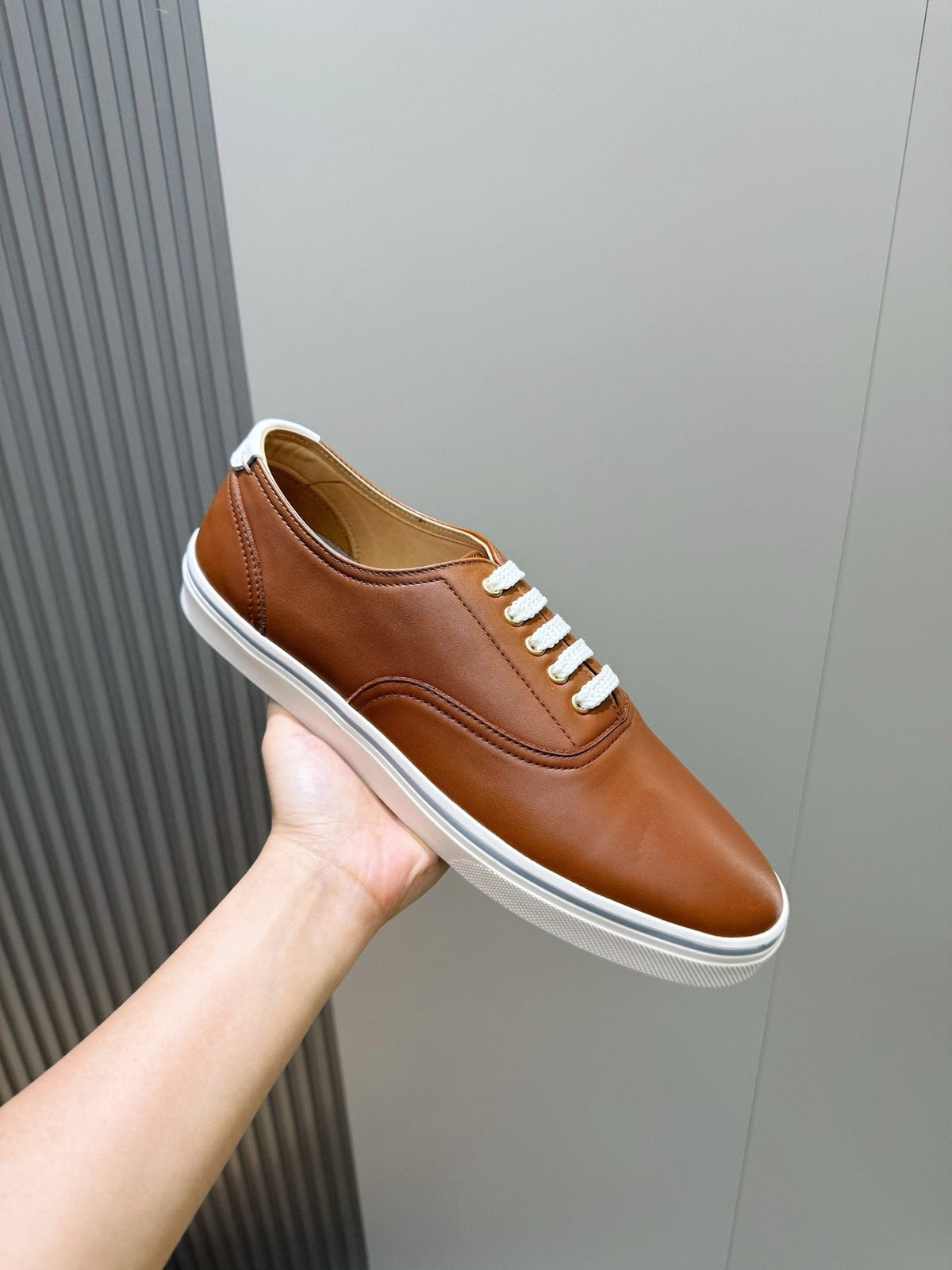 Brunello Cucinelli Leather Low-Top Sneakers — side