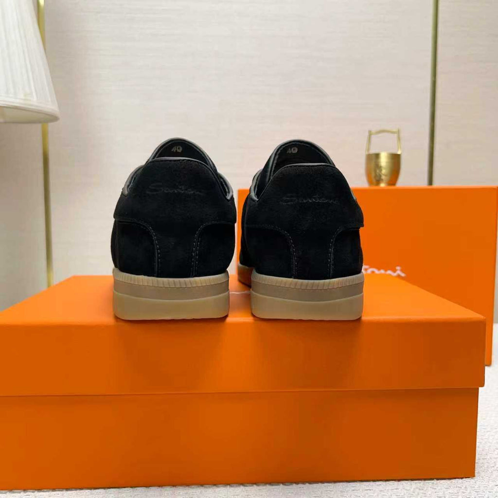 Santoni Black Low-Top Sneakers — back