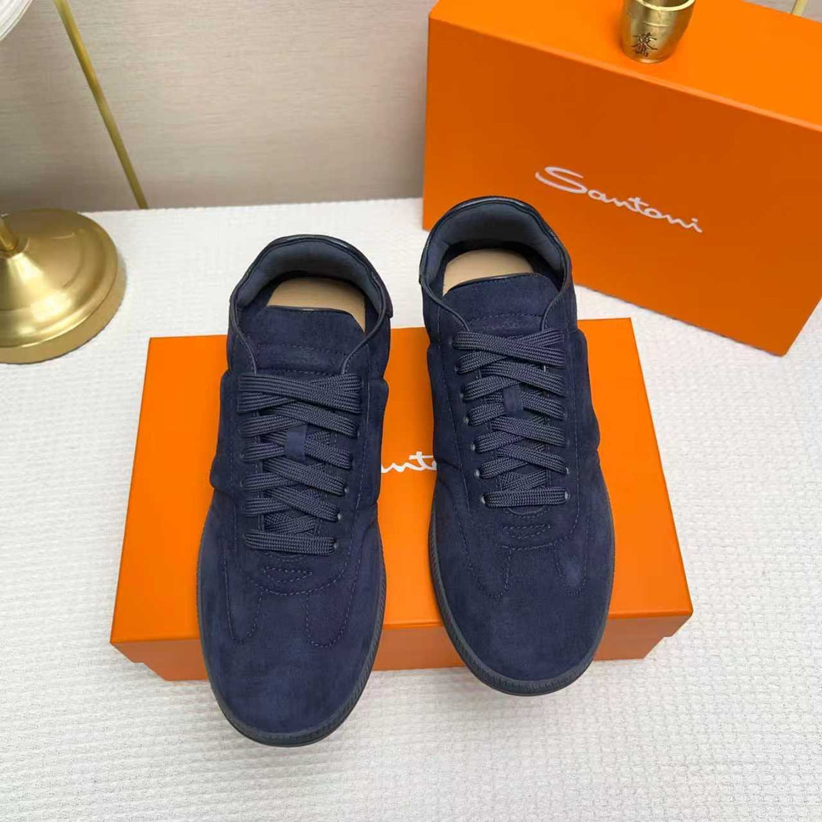 Santoni Black Low-Top Sneakers — front