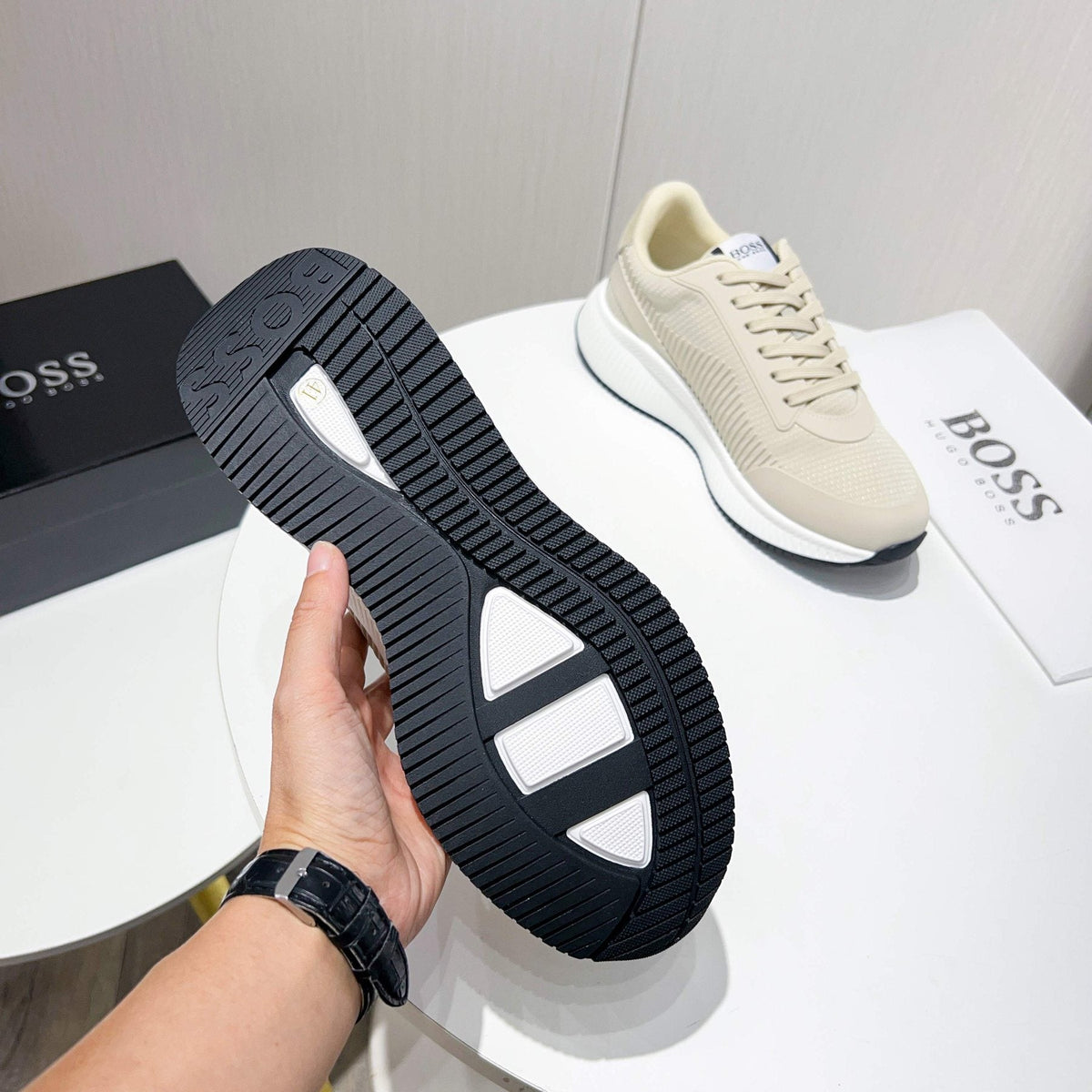 BOSS Knit Low-Top Sneakers — side