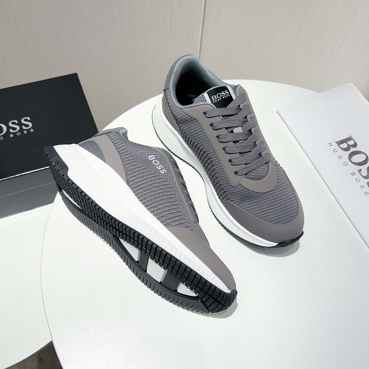 BOSS Knit Low-Top Sneakers — side