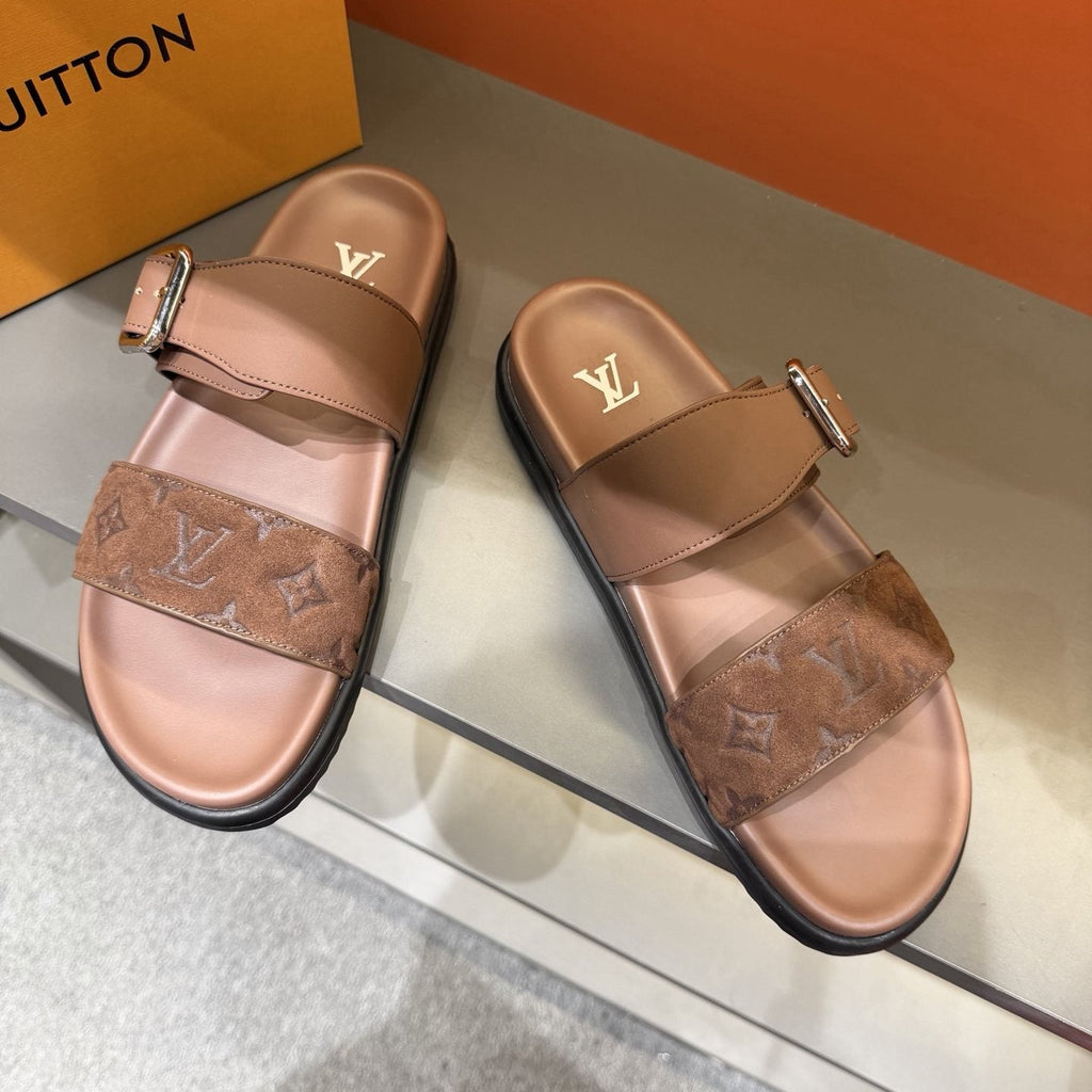 Louis Vuitton Two-Strap Slide Sandals — front