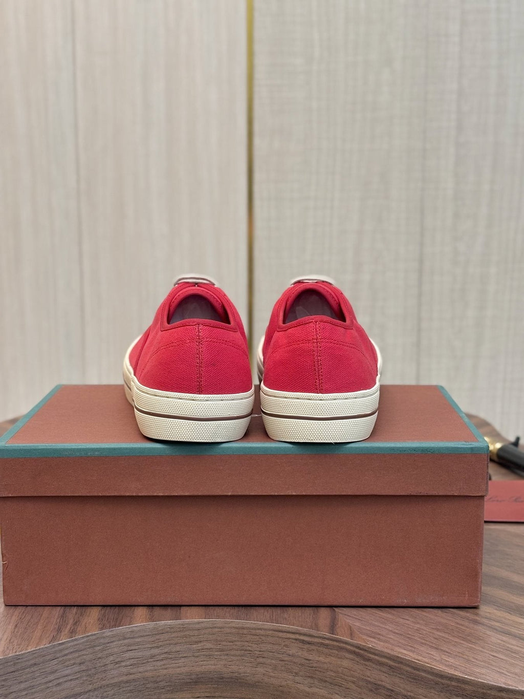 Loro Piana Low-Top Canvas Sneakers — back