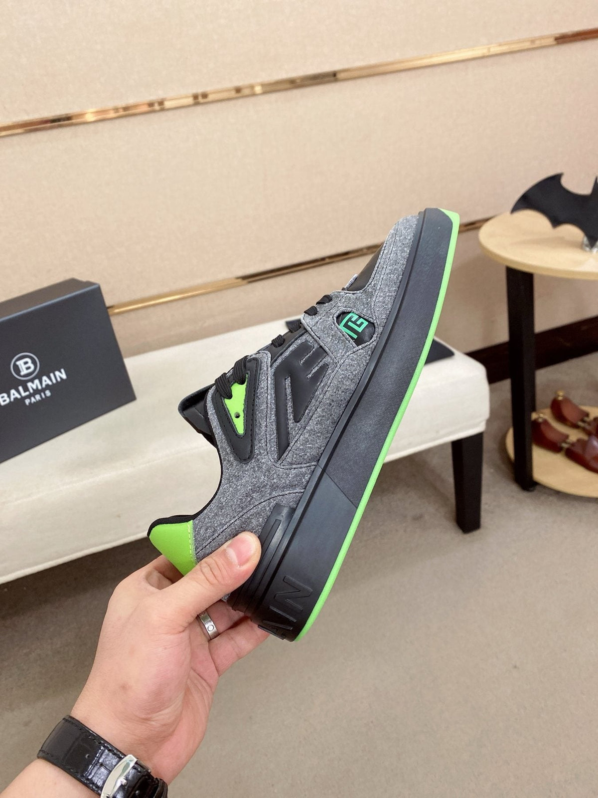 Balmain Color-Block Low-Top Sneakers — side