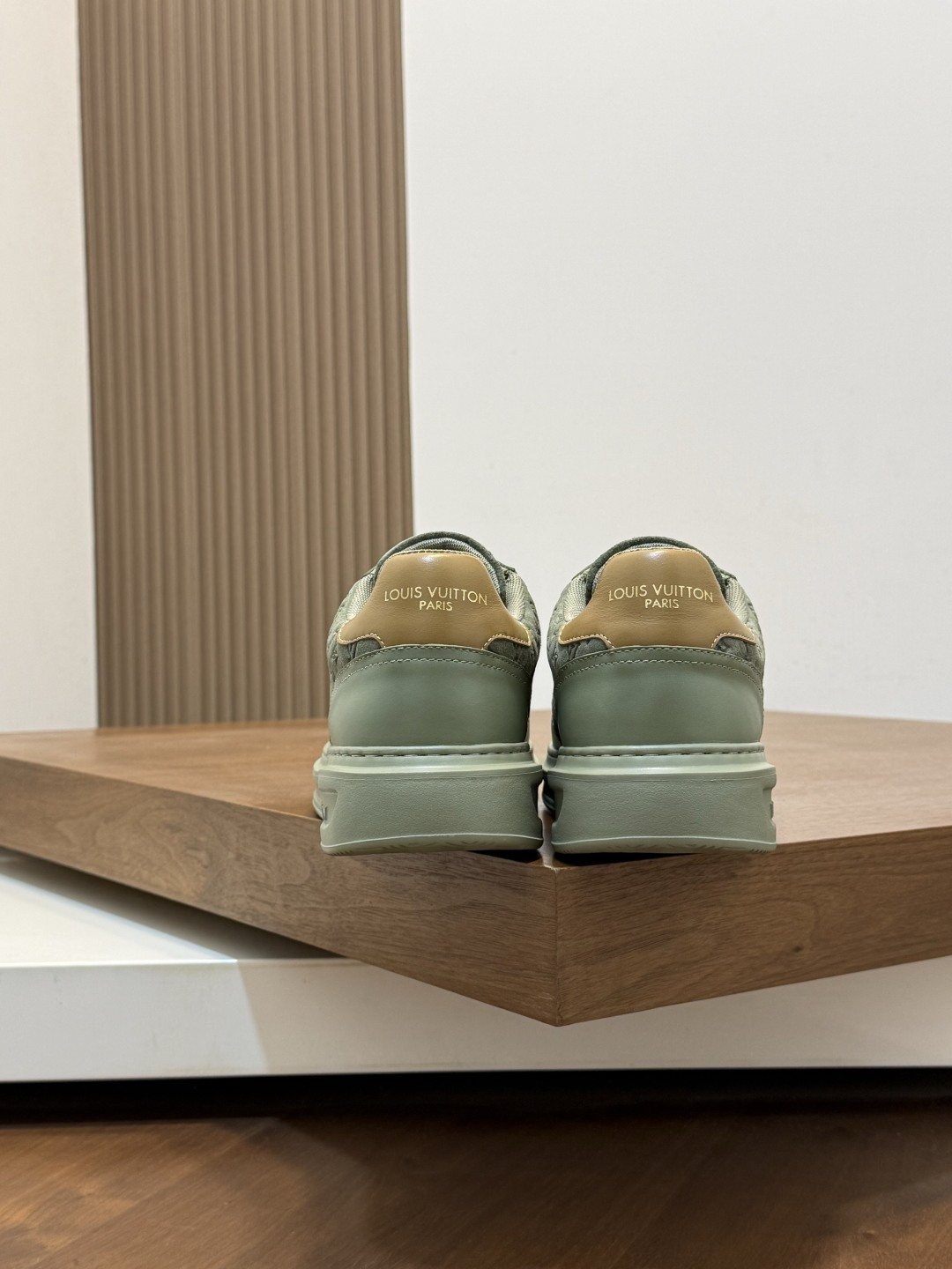 Louis Vuitton Pale Olive Monogram Low-Top Sneakers — back