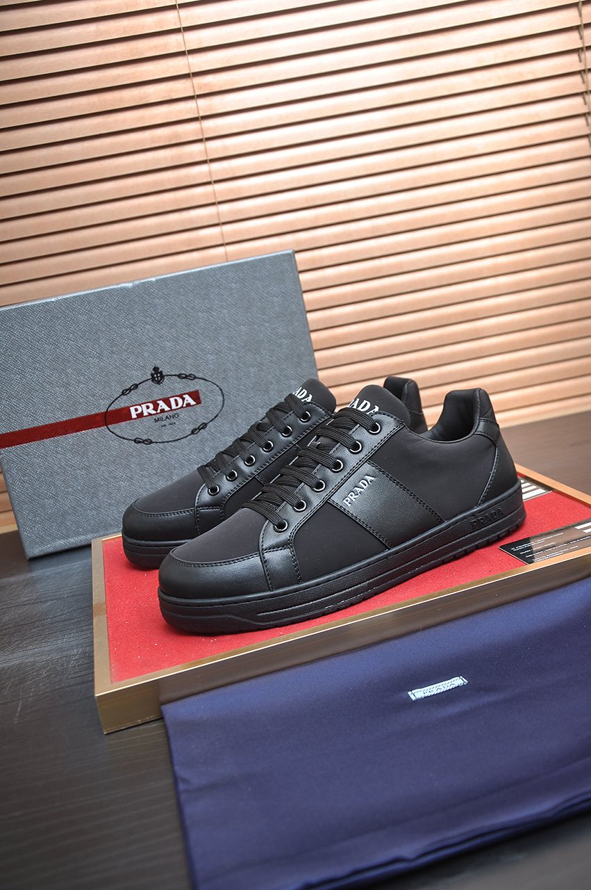 Prada Low-Top Leather Sneakers — front