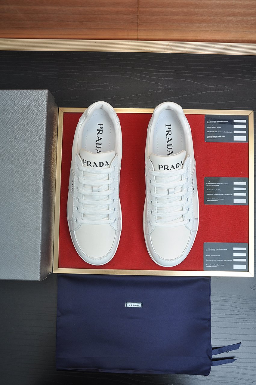 Prada Low-Top Leather Sneakers — front