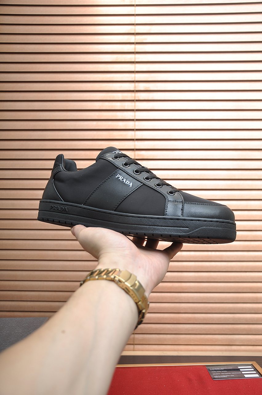 Prada Low-Top Leather Sneakers — model
