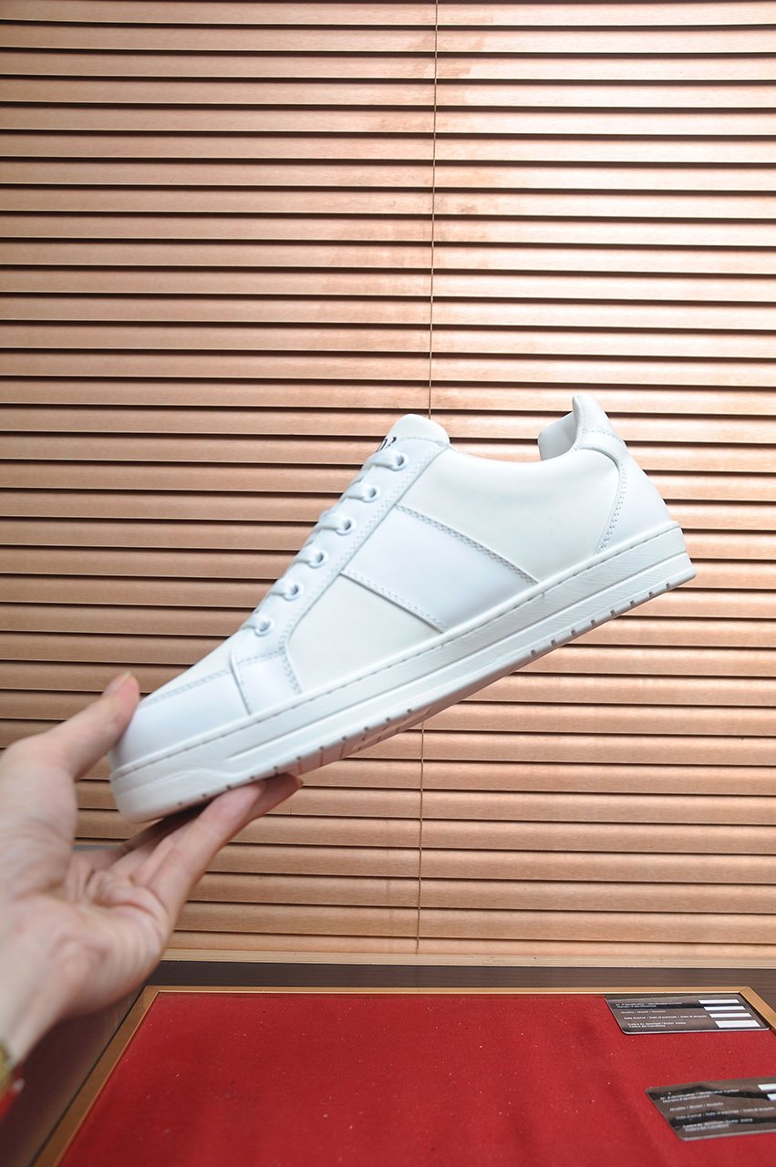 Prada Low-Top Leather Sneakers — side