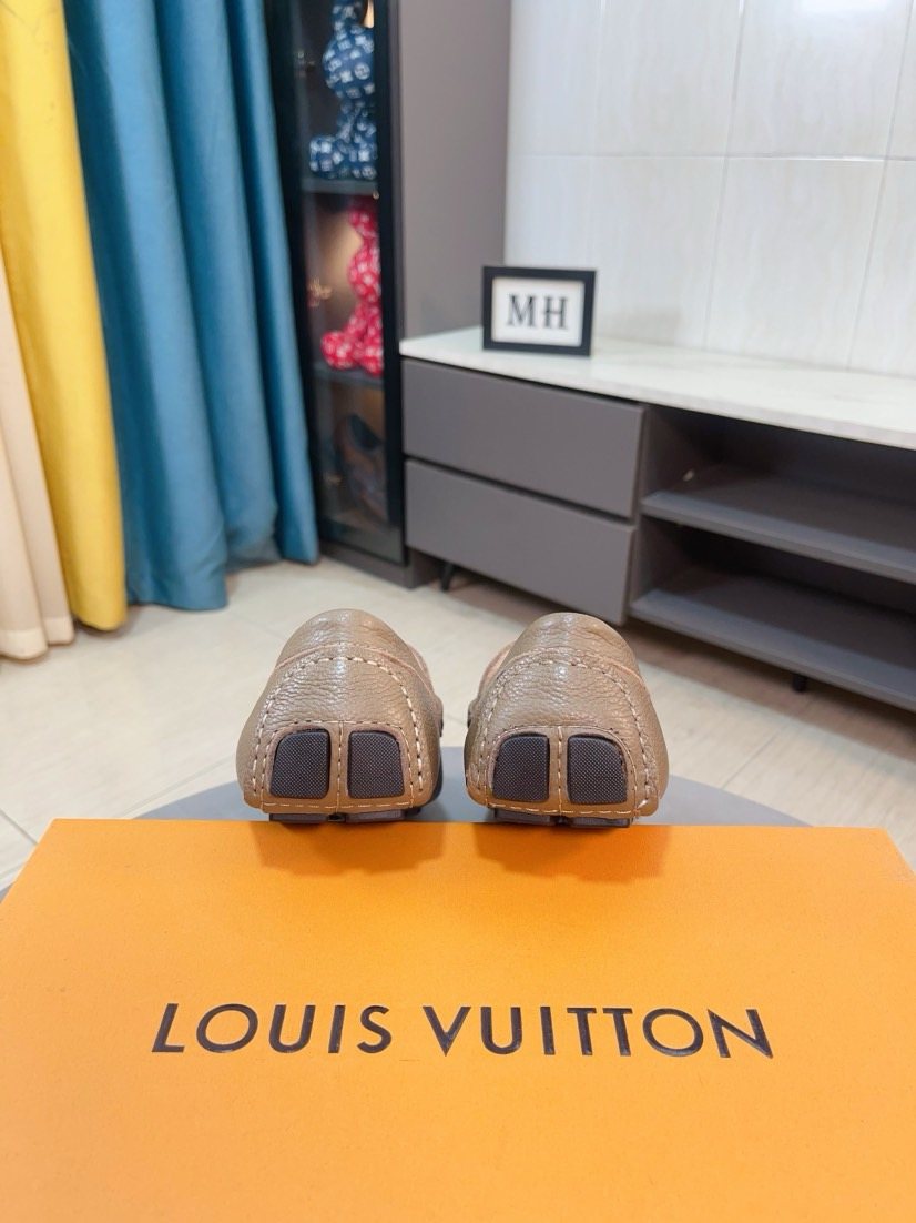 Louis Vuitton Blue Pebbled Driving Loafers — back