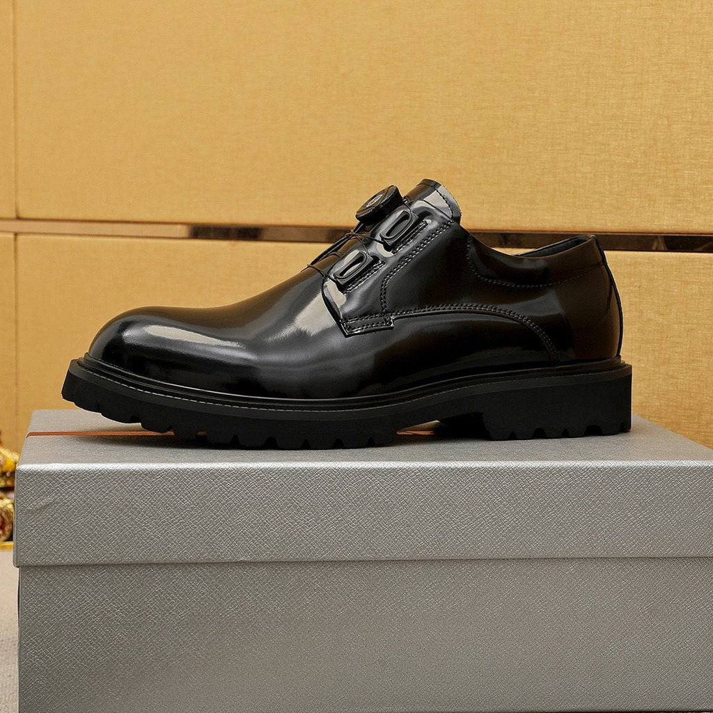 Prada Polished Lace-Up Lug Sole Dress Shoes — side