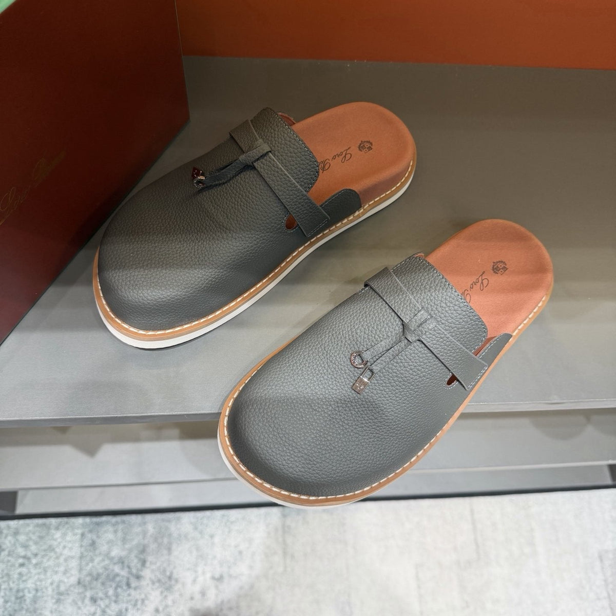 Loro Piana Textured Mule Loafers — front