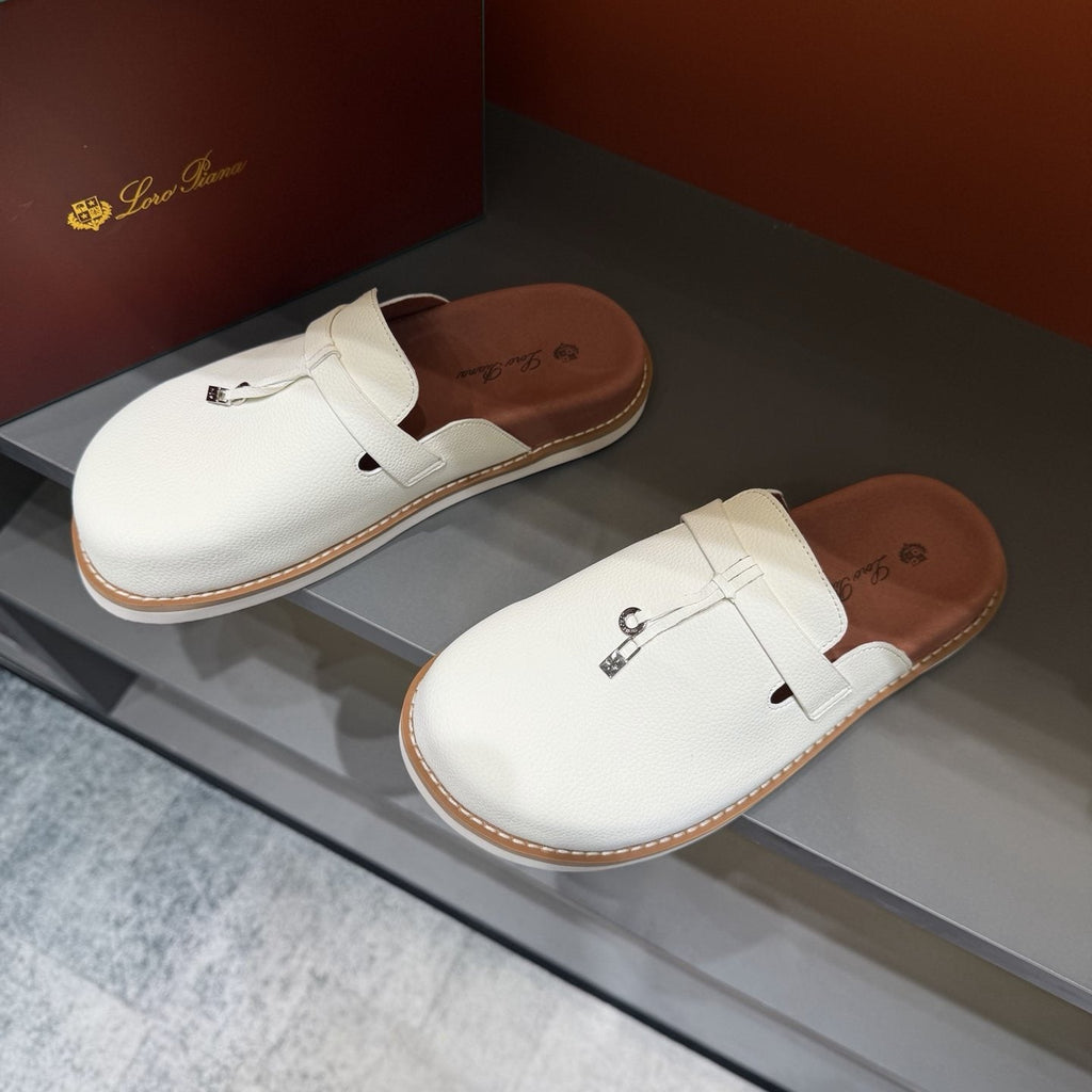 Loro Piana Textured Mule Loafers — side