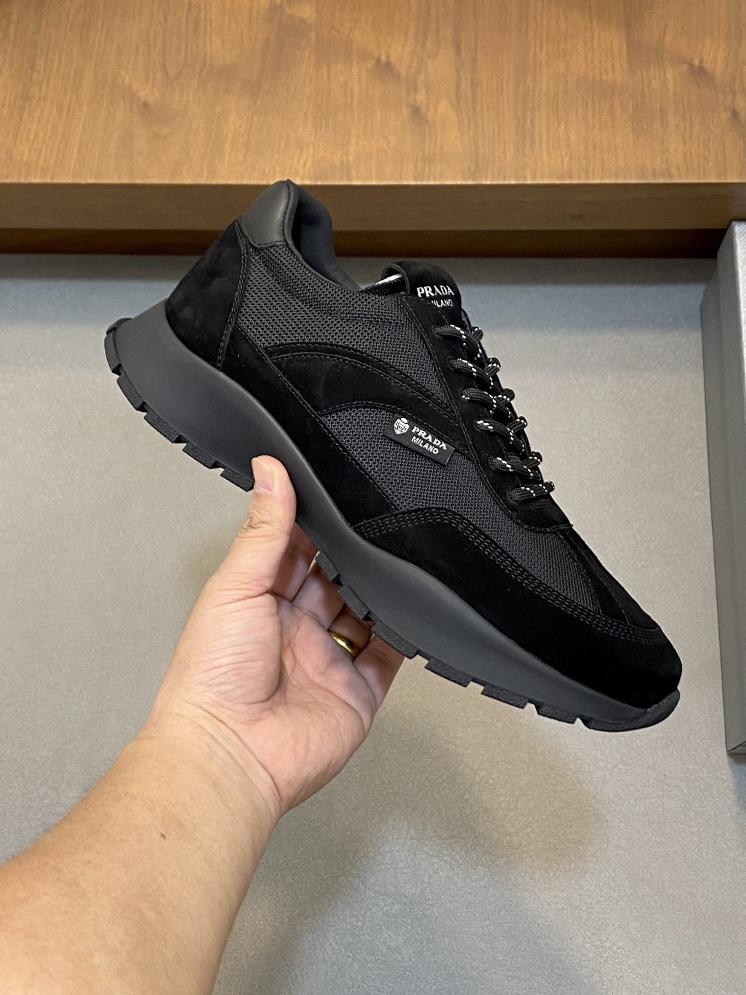 Prada Panel Low-Top Sneakers — model