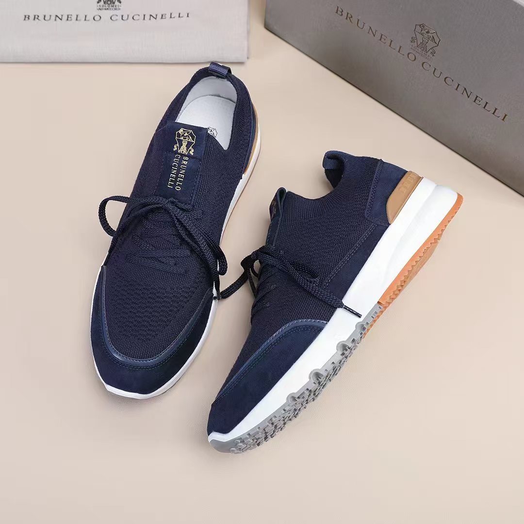 Brunello Cucinelli Contrast Low-Top Sneakers — front