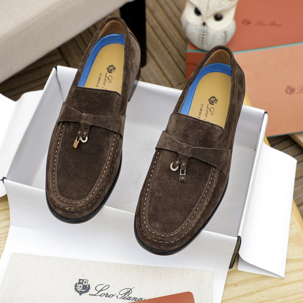 Loro Piana Textured Moccasin Loafers — front