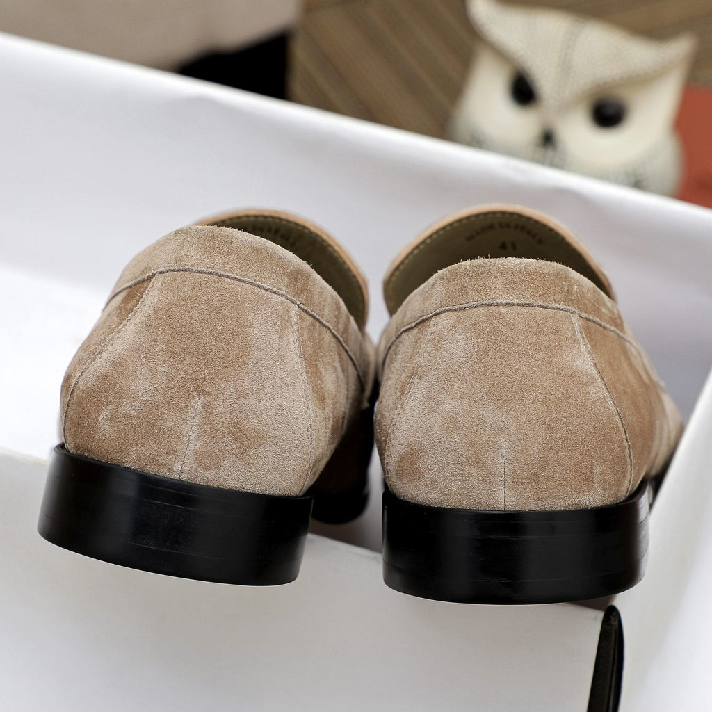 Loro Piana Textured Moccasin Loafers — back