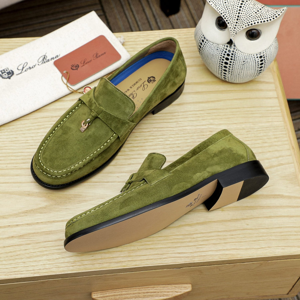Loro Piana Textured Moccasin Loafers — front