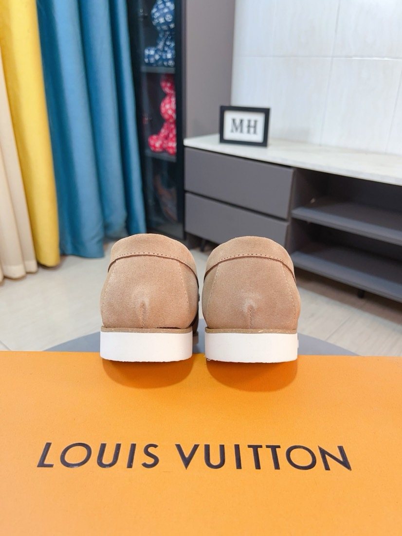 Louis Vuitton Textured Slip-On Loafers — back