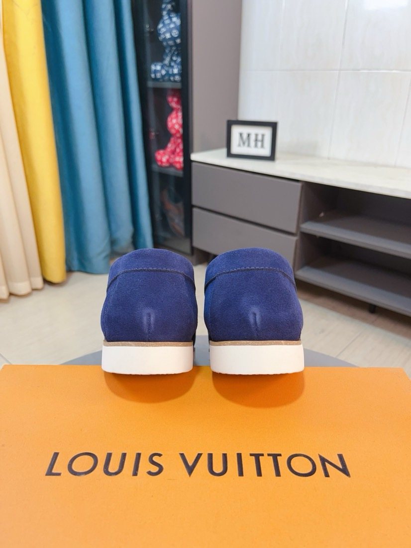 Louis Vuitton Textured Slip-On Loafers — back