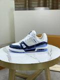 Louis Vuitton White and Navy Blue Sneakers — hero