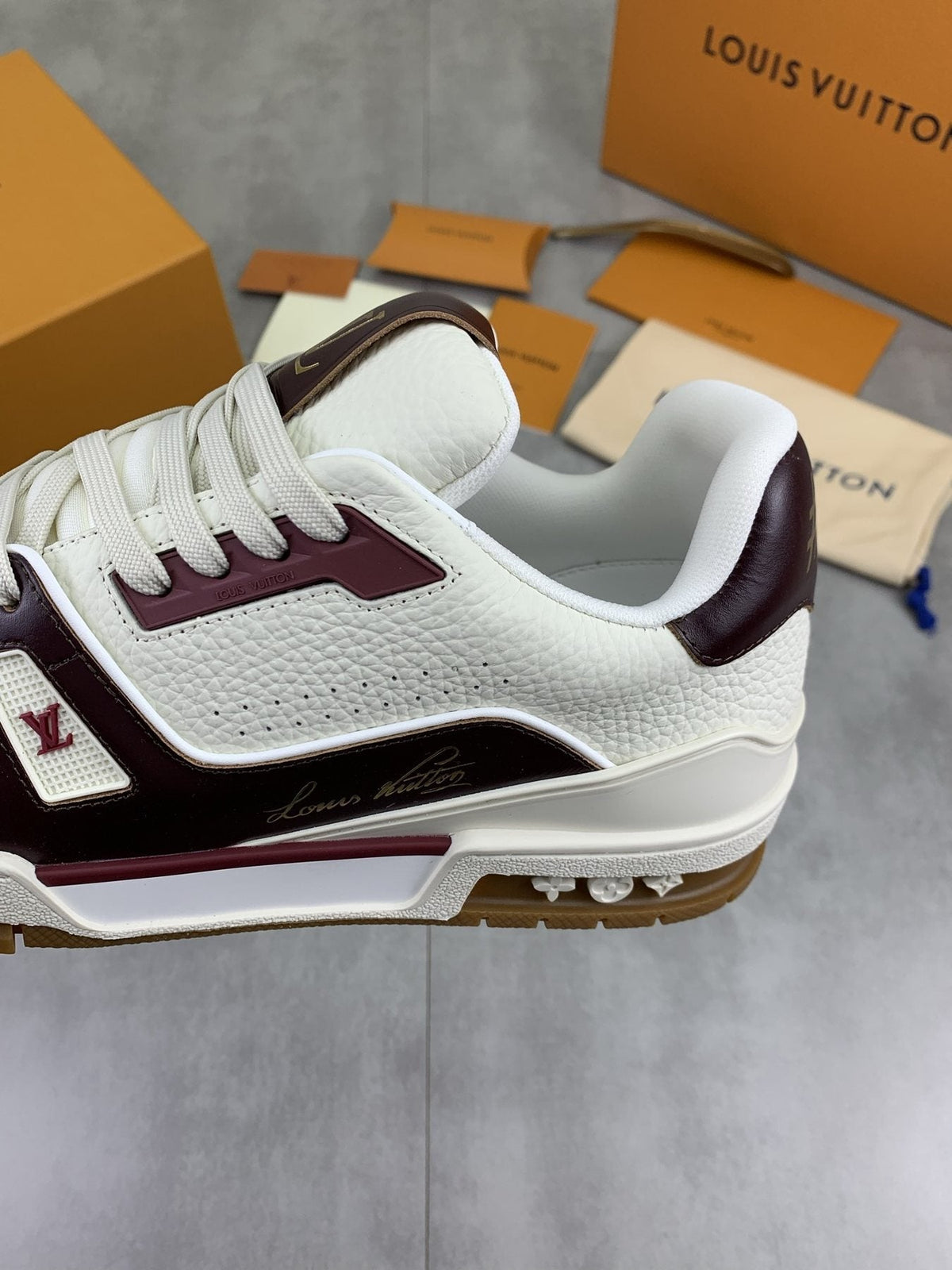 Louis Vuitton Panel-Trim Low-Top Sneakers — detail