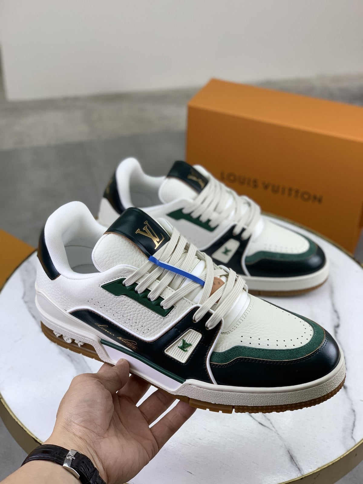Louis Vuitton Panel-Trim Low-Top Sneakers — front