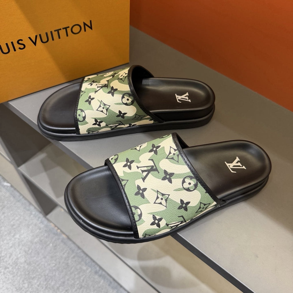 Louis Vuitton Monogram Pattern Slide Sandals — front