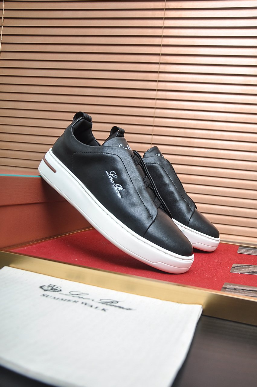 微商相册测试鞋子-Loro Piana Low-Top Slip-On Sneakers — front