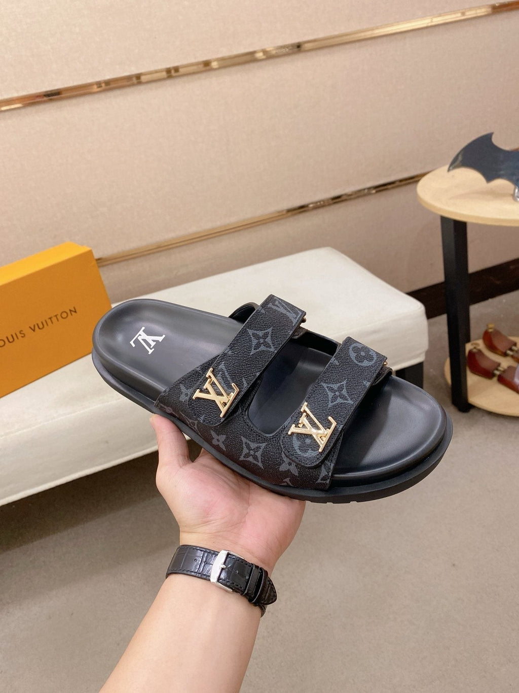 Louis Vuitton Double-Strap Slide Sandals — side