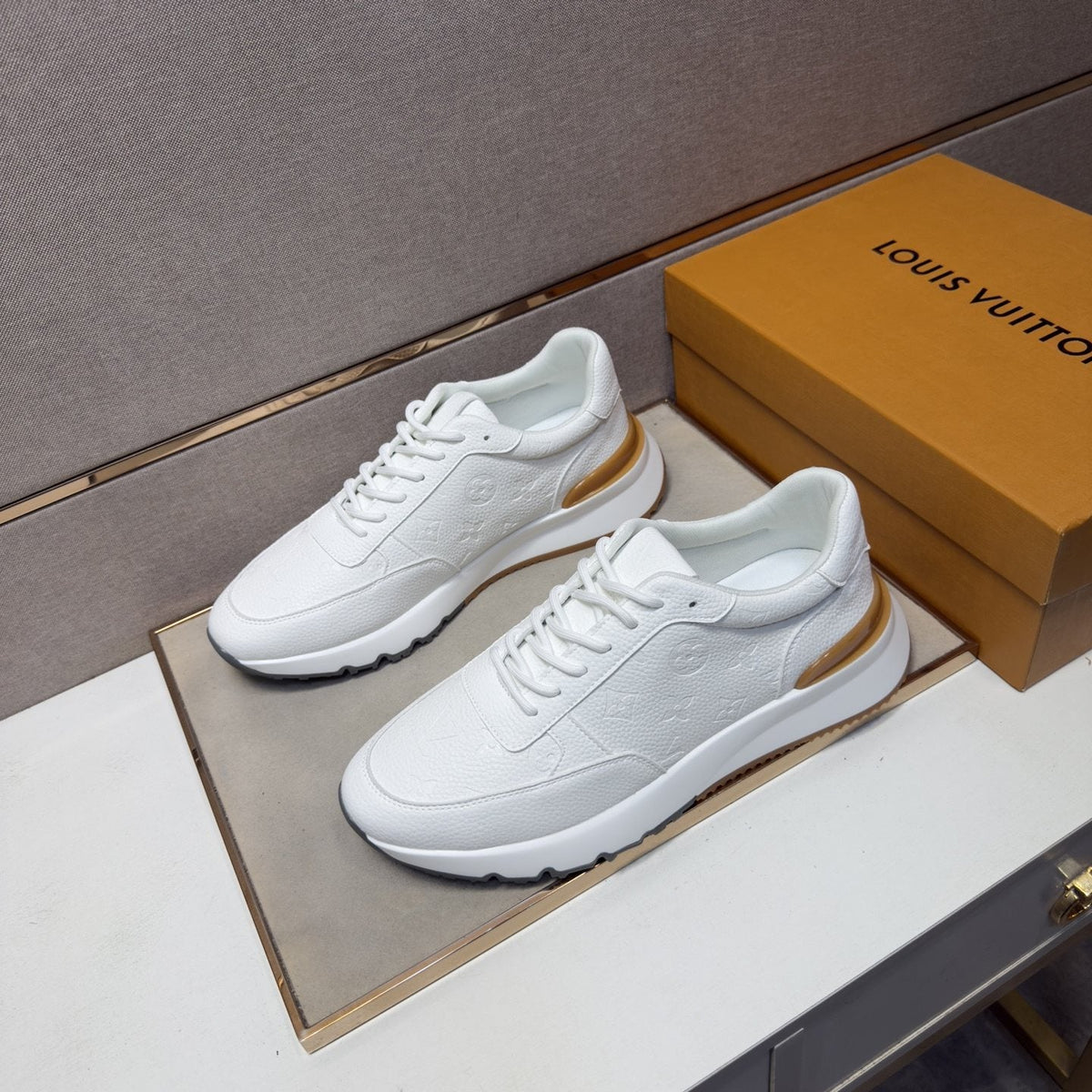 Louis Vuitton Textured Low-Top Sneakers — front