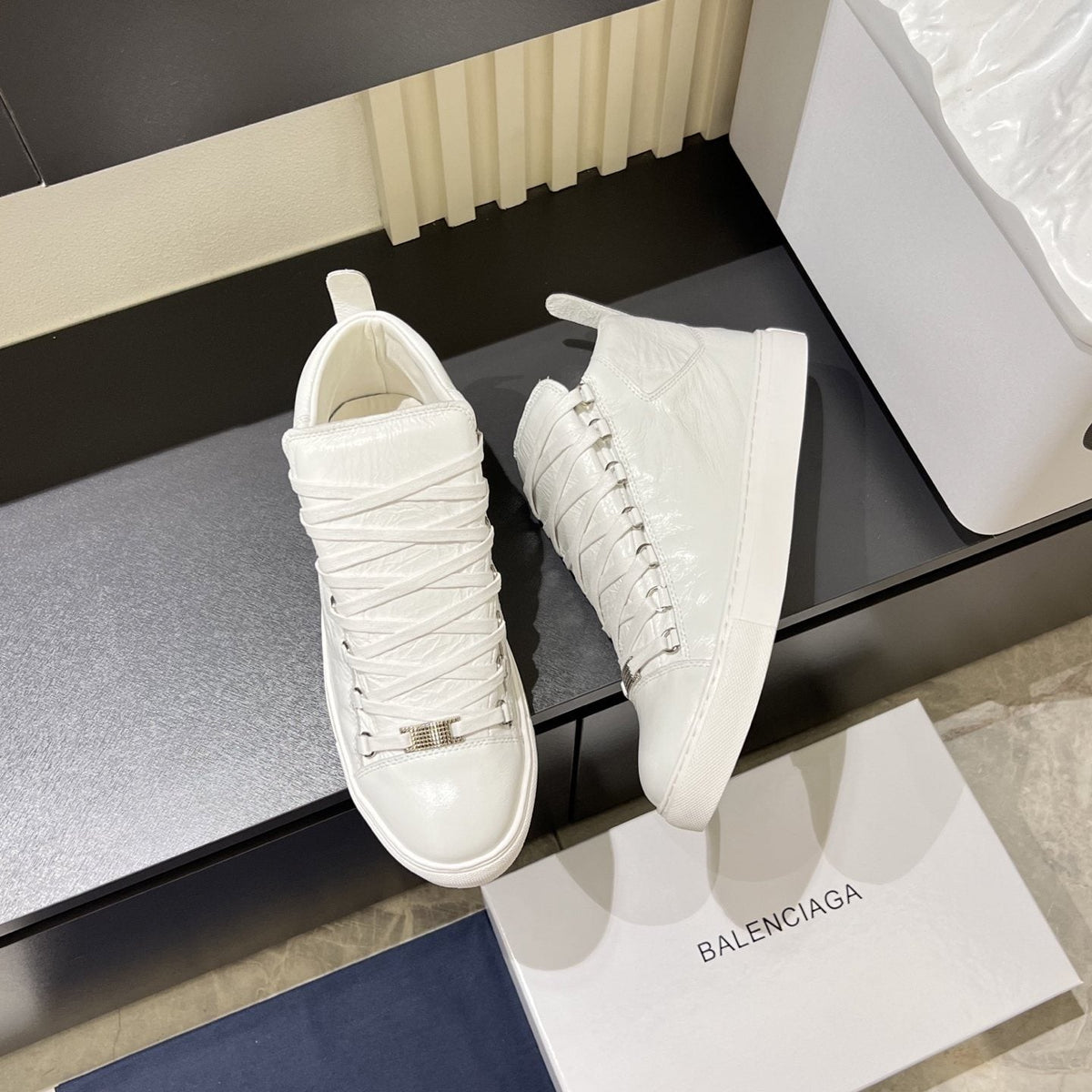 Balenciaga High-Top Lace-Up Sneakers — front