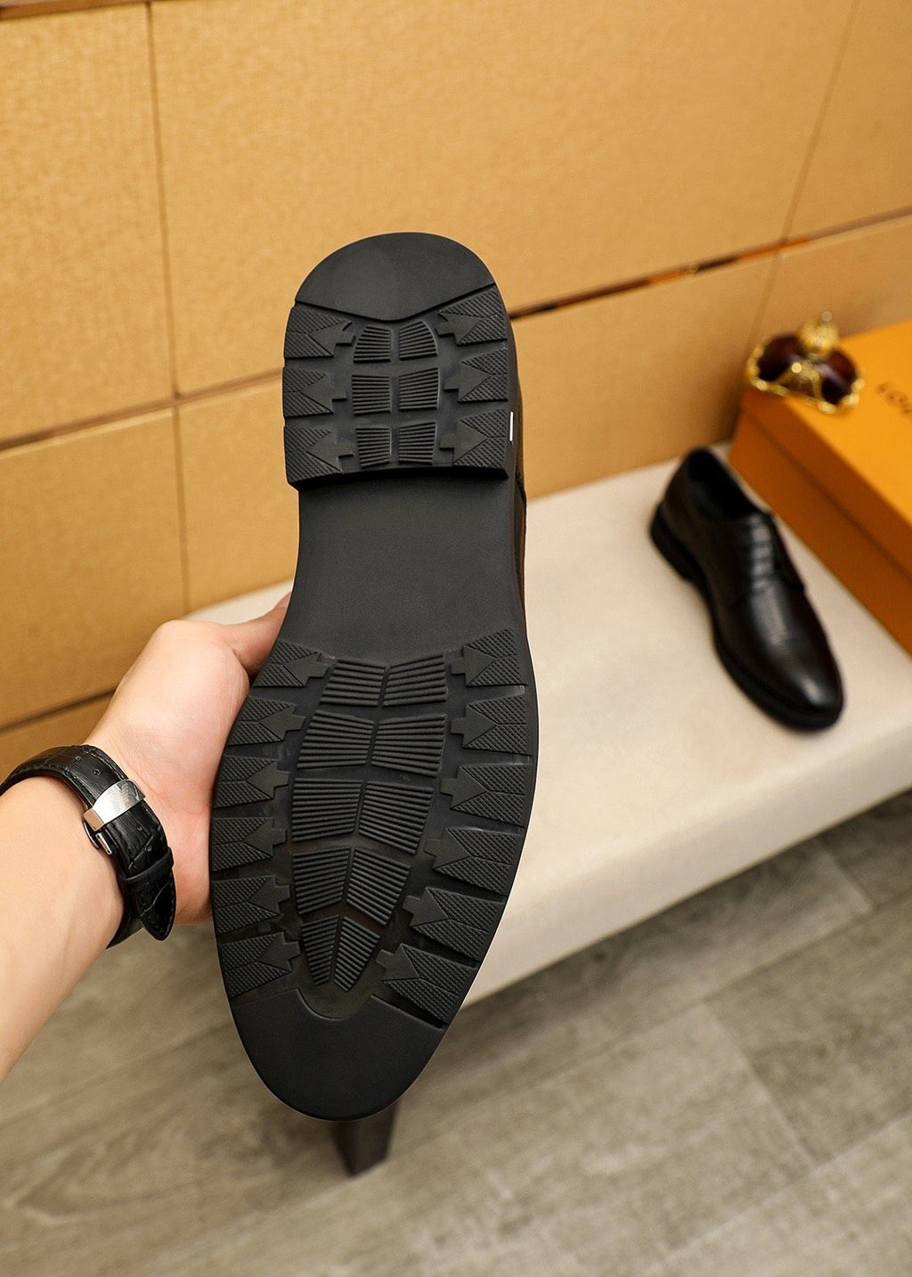 Louis Vuitton Black Lace-Up Dress Shoes — detail