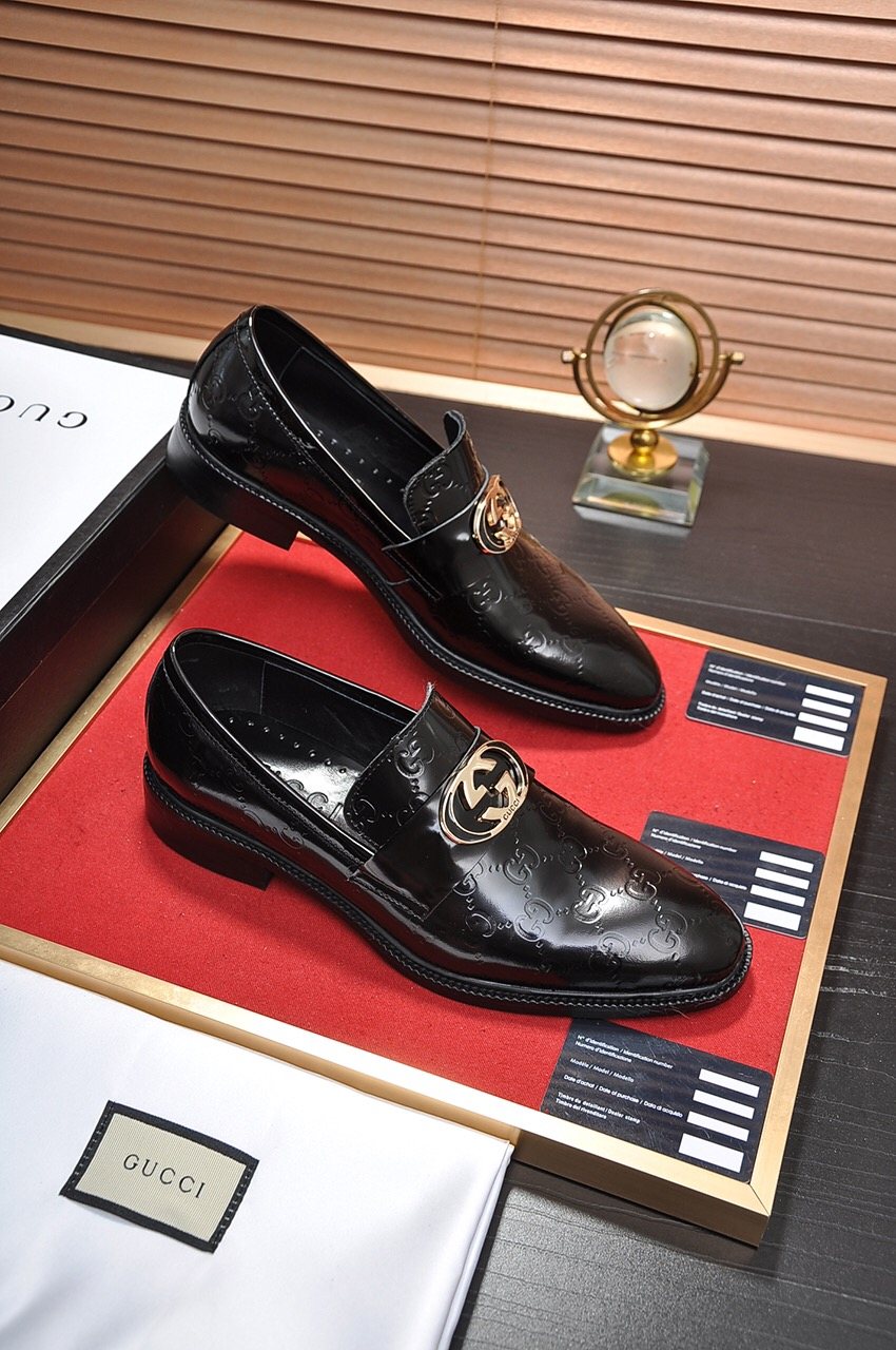 Gucci Buckle Loafers — side