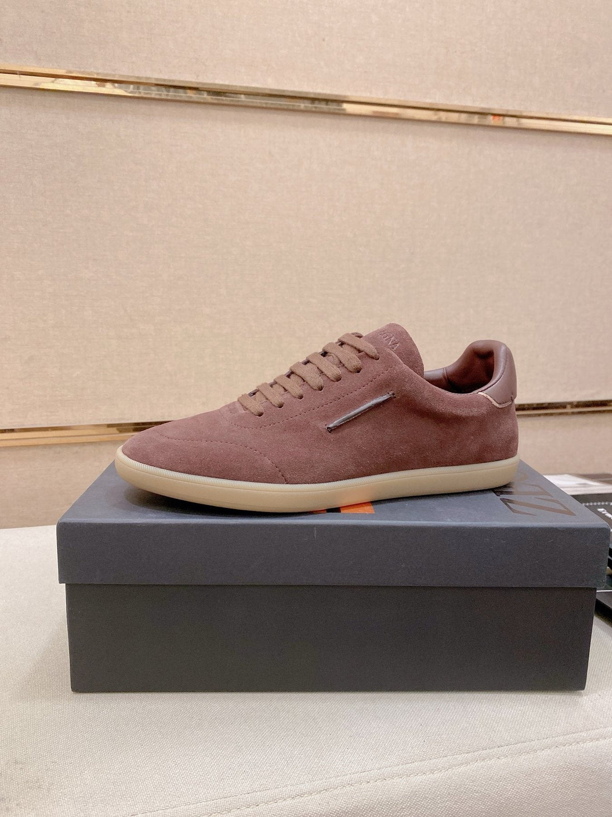 ZEGNA Suede Low-Top Sneakers — front
