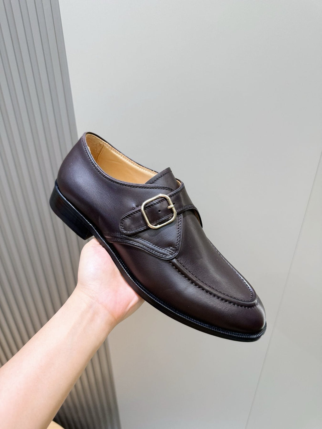 Loro Piana Suede Buckle Loafers — model
