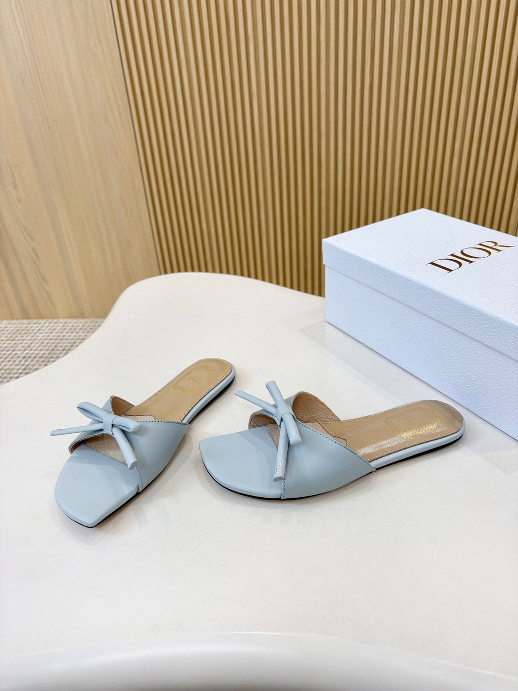 Dior Bow-Detail Slide Sandals — back