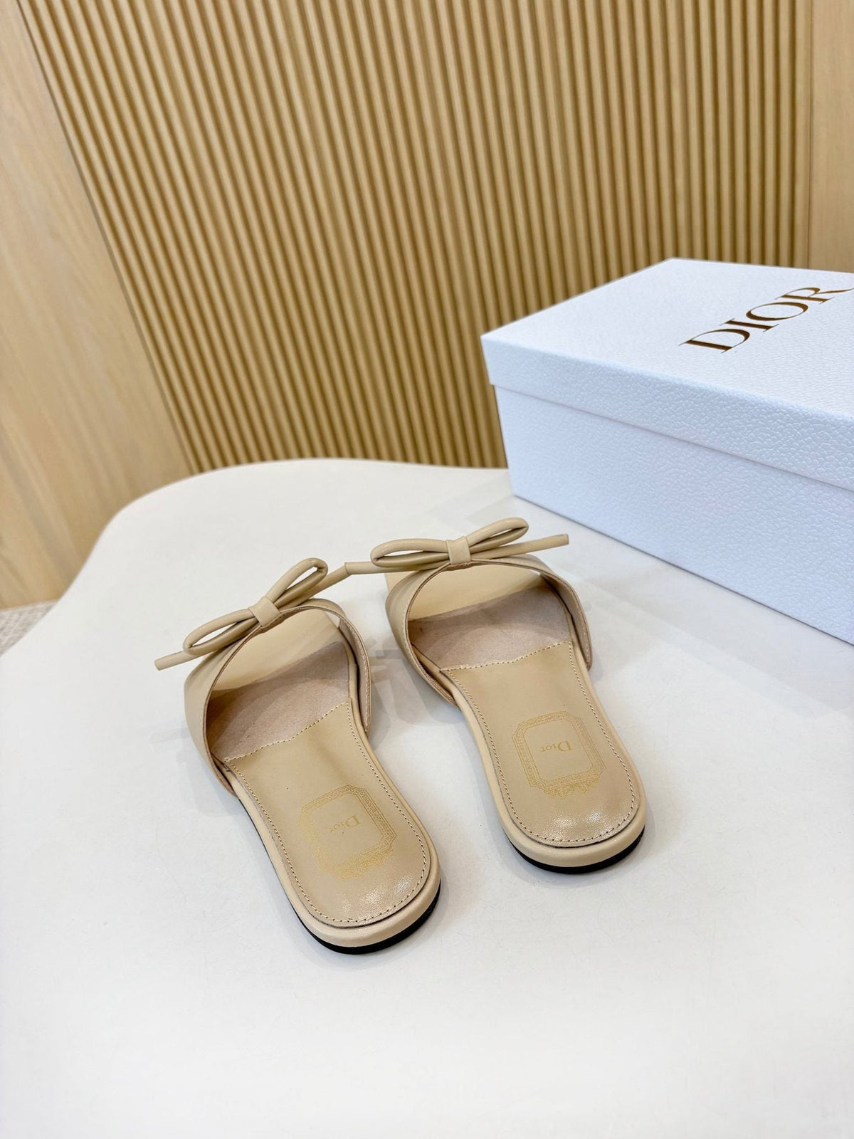 Dior Bow-Detail Slide Sandals — back