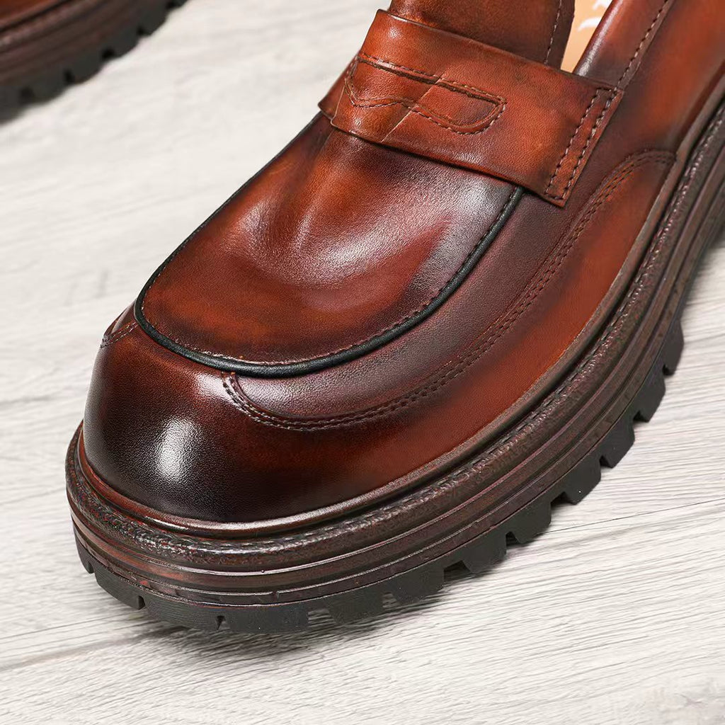 Dior Leather Moc-Toe Loafers — detail