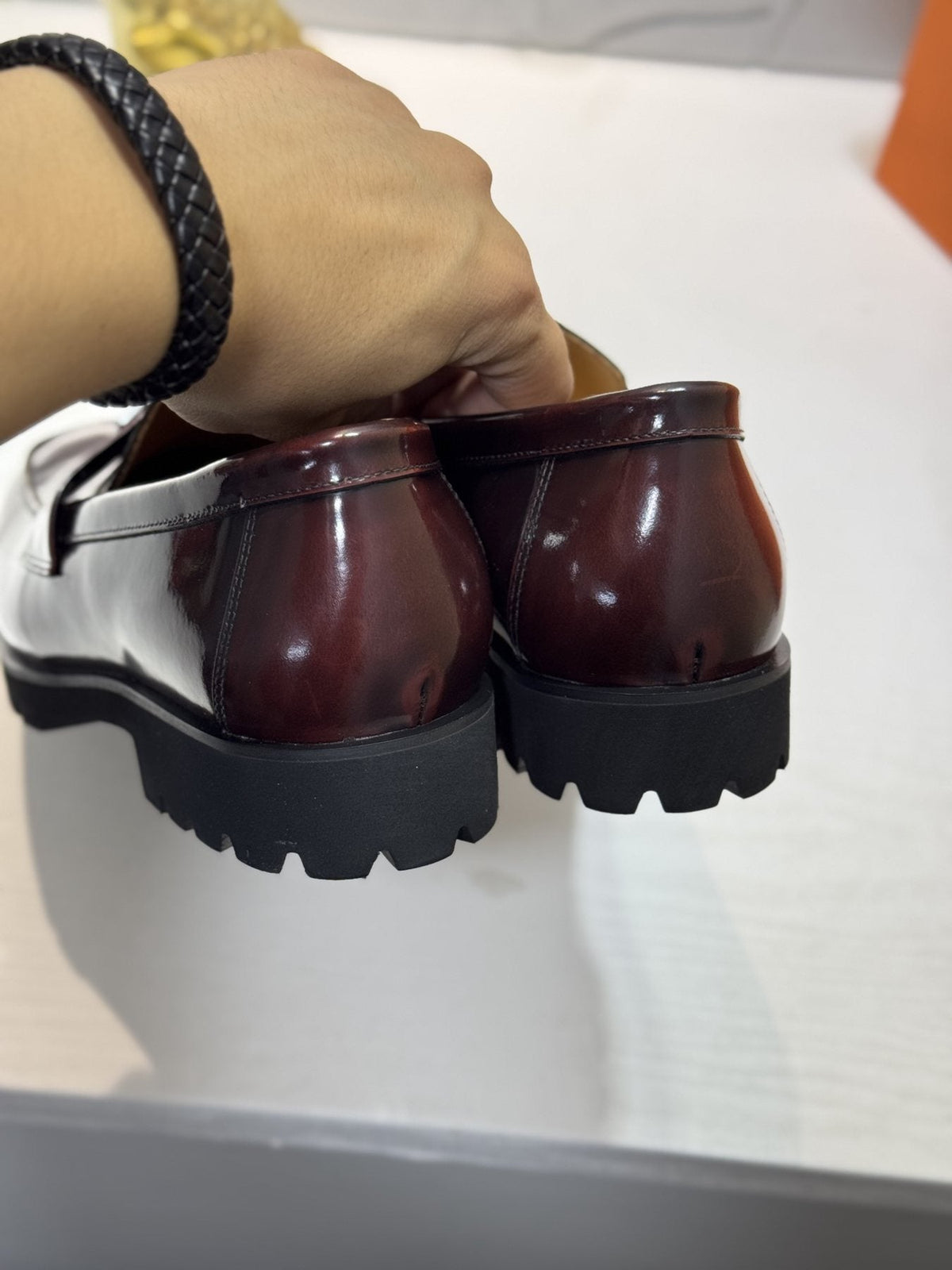 Hermès Lug Sole Loafers — back