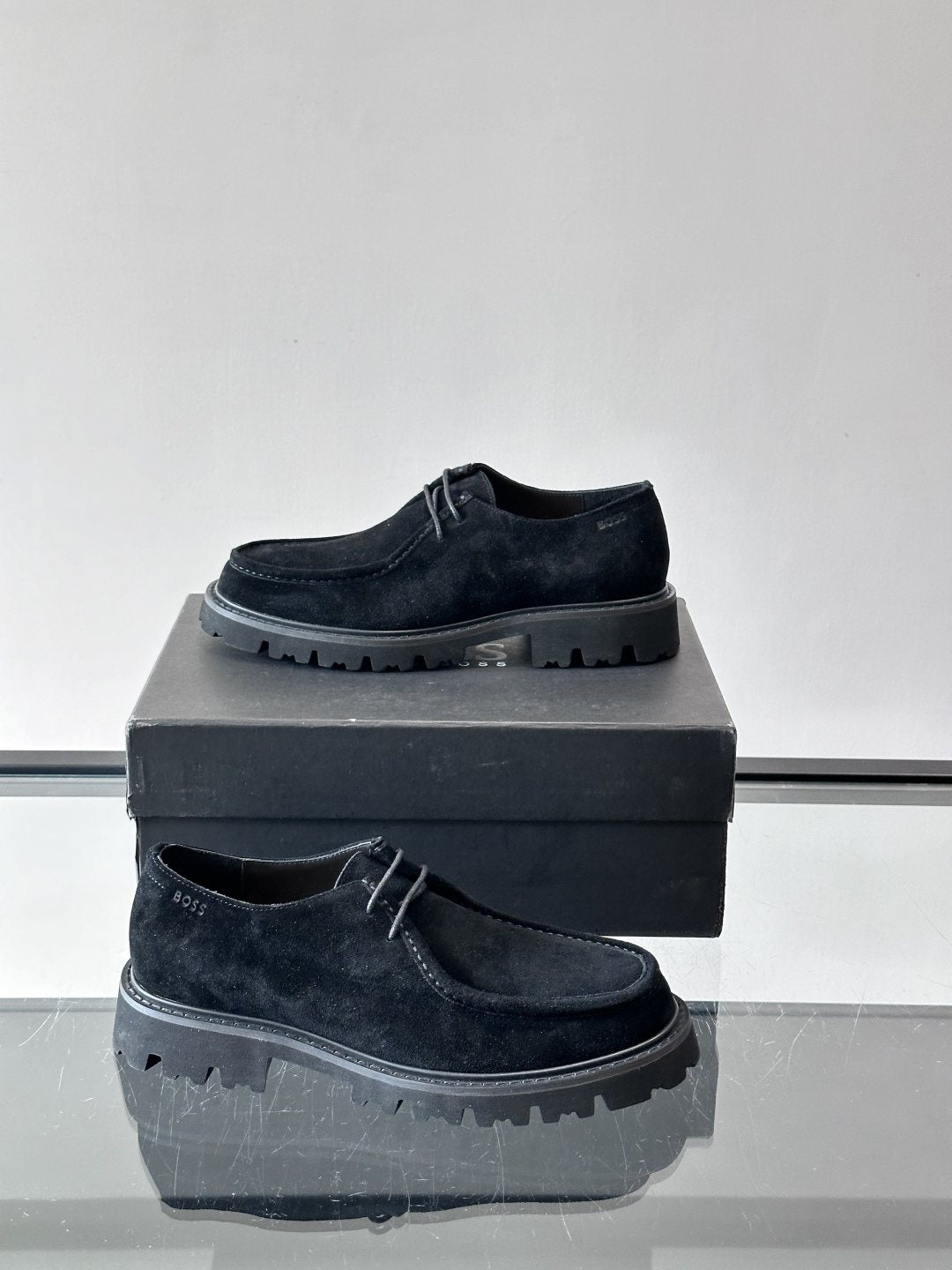 BOSS Suede Lug Sole Derby Shoes — side