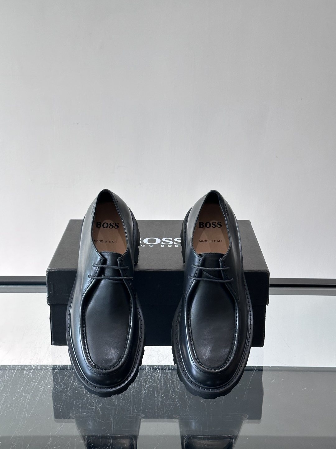 BOSS Suede Lug Sole Derby Shoes — front