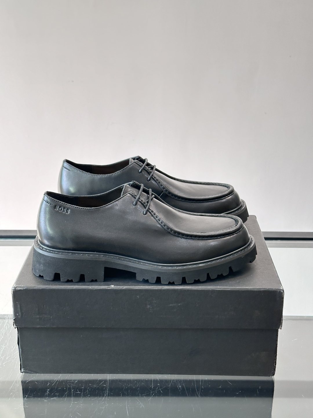 BOSS Suede Lug Sole Derby Shoes — front