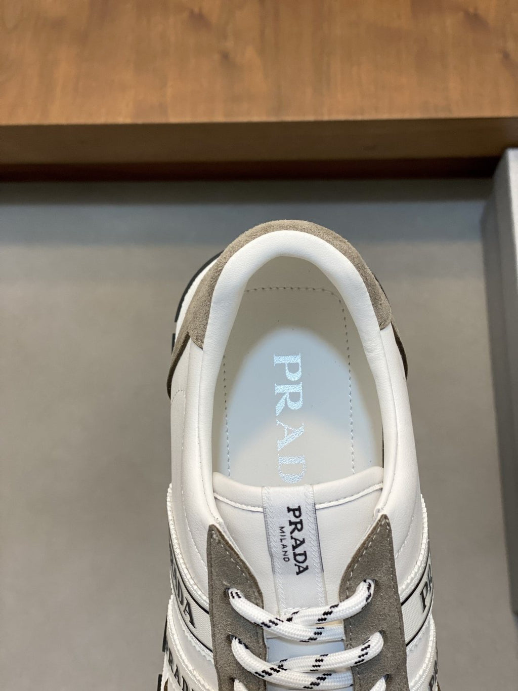 Prada Color-Block Low-Top Sneakers — detail