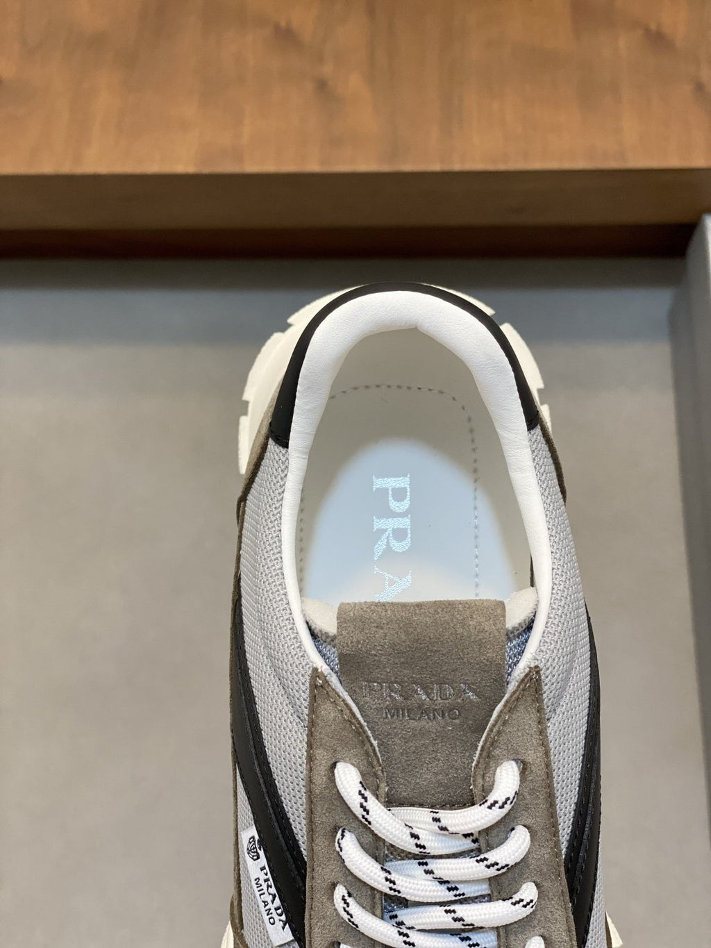 Prada Color-Block Low-Top Sneakers — detail