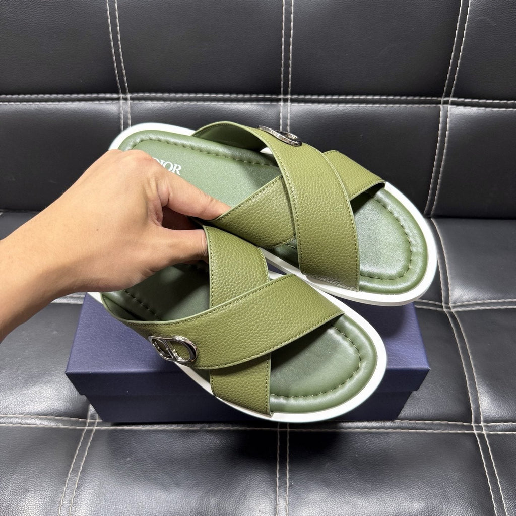 Dior Cross-Strap Slide Sandals — model