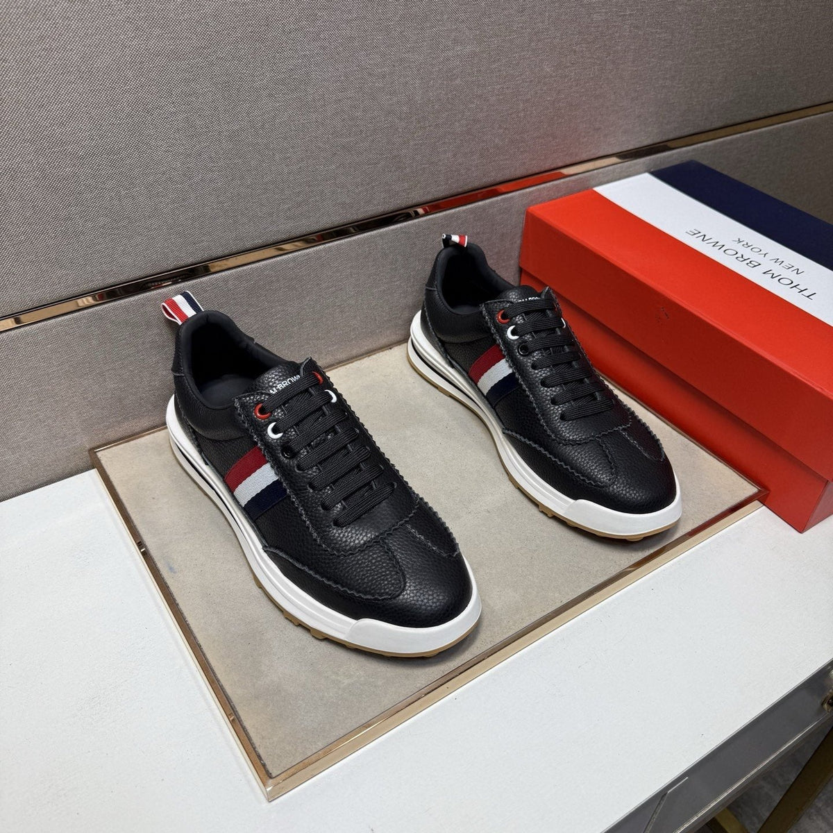 Thom Browne Stripe Low-Top Sneakers — front