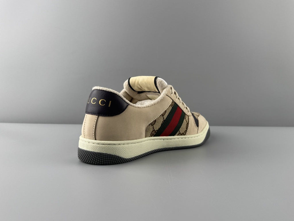 Gucci Beige Web Stripe Sneakers — back