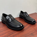 PRADA Red-Toe Leather Loafers — front