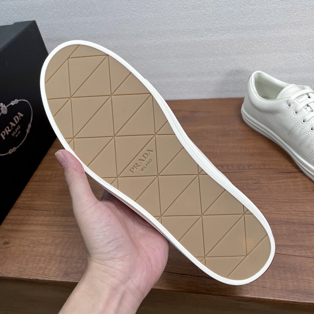 Prada Low-Top Lace-Up Sneakers — detail
